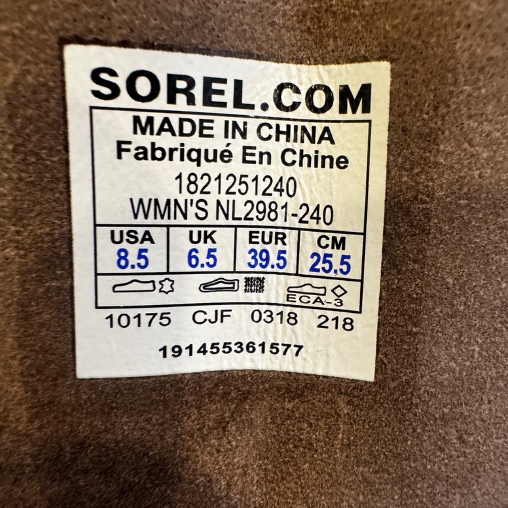SOREL Joan of Arctic Wedge II Boots Tall Women's Beige Lace Up Size 8.5 - Picture 14 of 14
